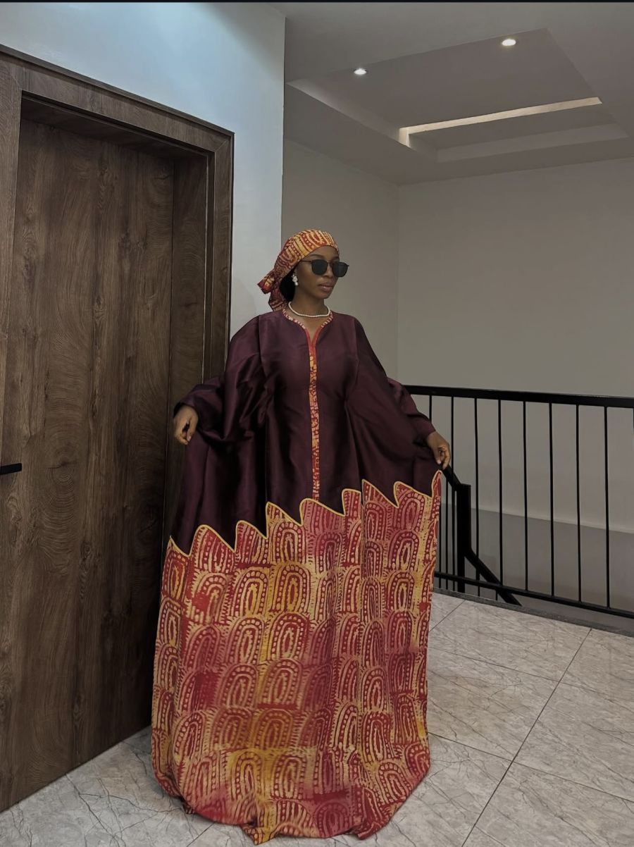 Adire crepe mix with mikado